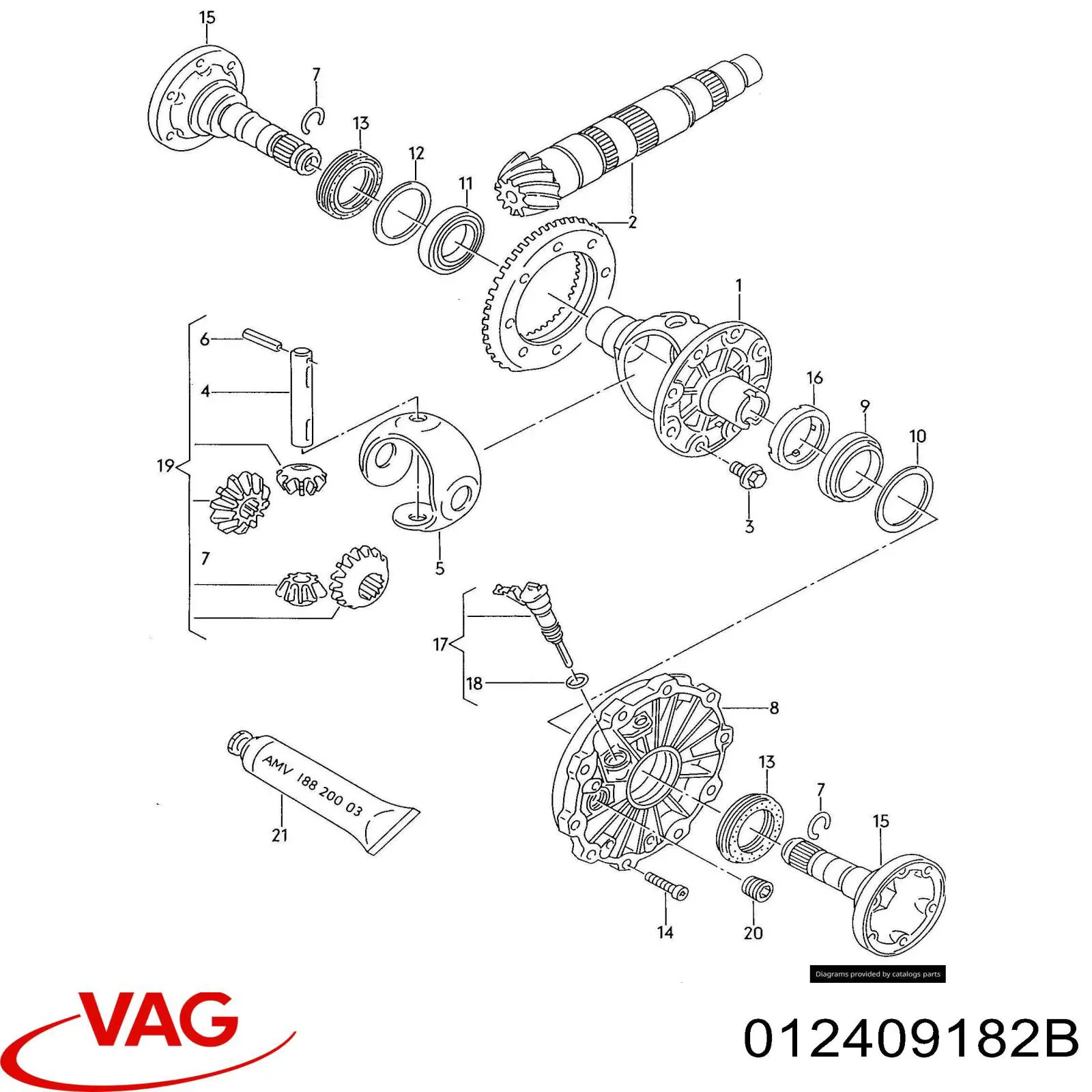 Piñón impulsor del velocímetro VAG 012409182B precio, desde 38,10 EUR