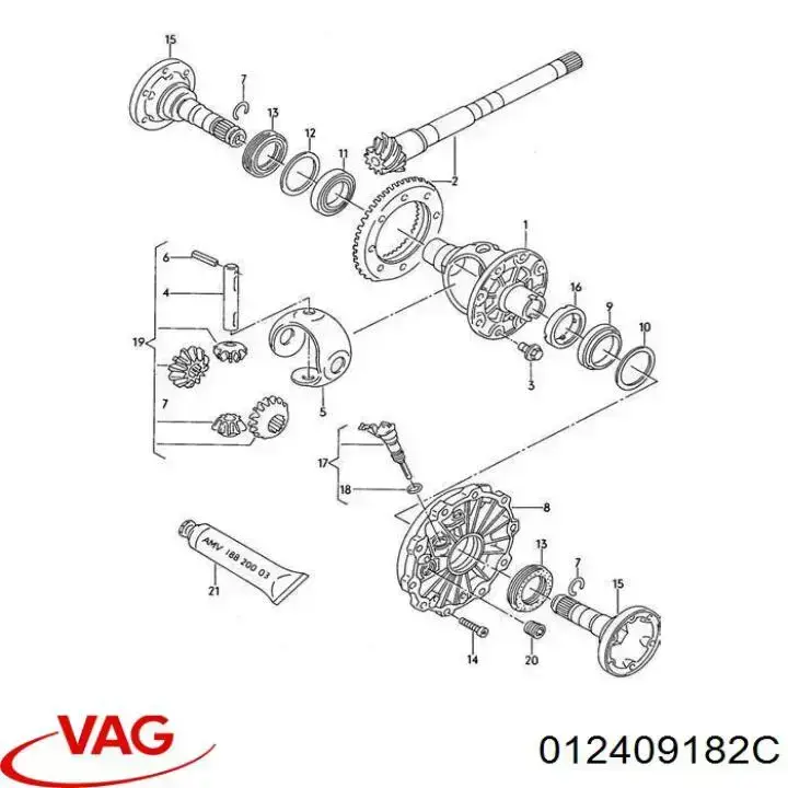 Piñón impulsor del velocímetro VAG 012409182C precio, desde 38,10 EUR