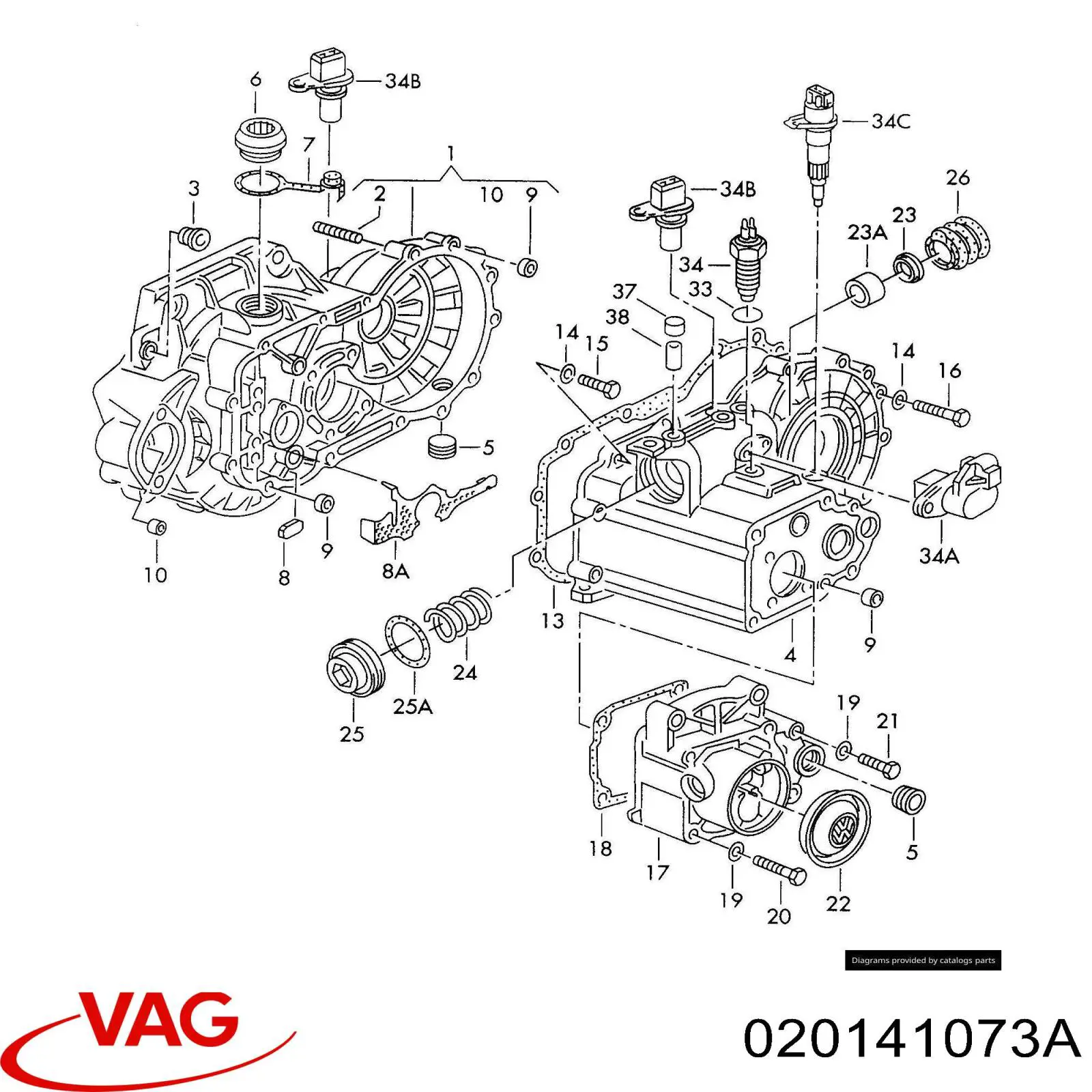 Tapa trasera de la caja de cambios VAG 1001410001 precio, desde 3,16 EUR