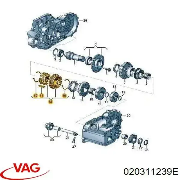 Comprar 020311239E VAG Sincronizador de 1ª y 2ª velocidad
