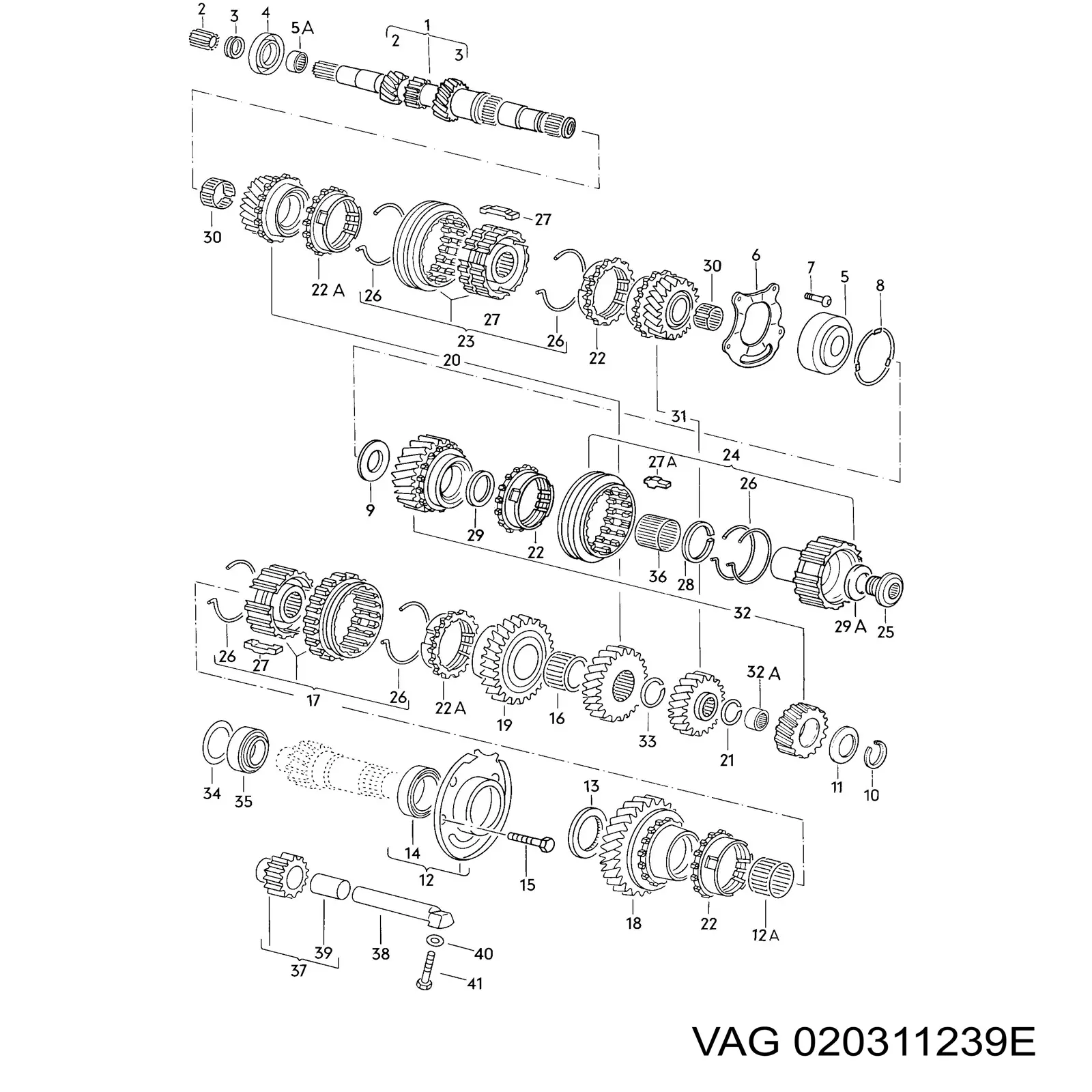 Sincronizador 1 e 2 marcha para Volkswagen Caddy (9U7)