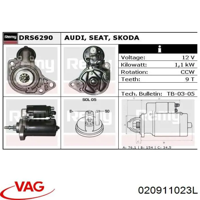 020911023L VAG Arranque motores