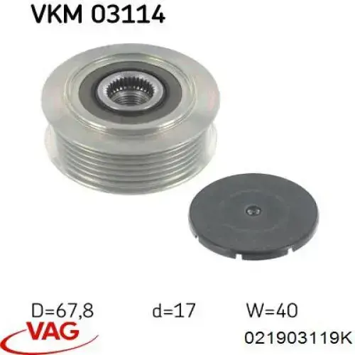 Polea rueda libre VAG 021903119K precio, desde 40,93 EUR