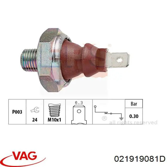 Manómetro de presión de aceite VAG 021919081D precio, desde 3,79 EUR