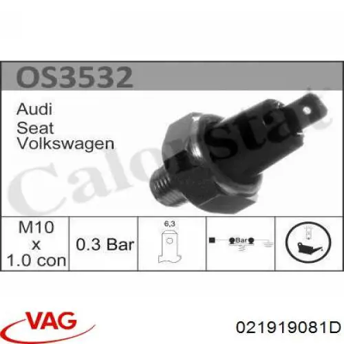 Sensor de presión de aceite 021919081D VAG