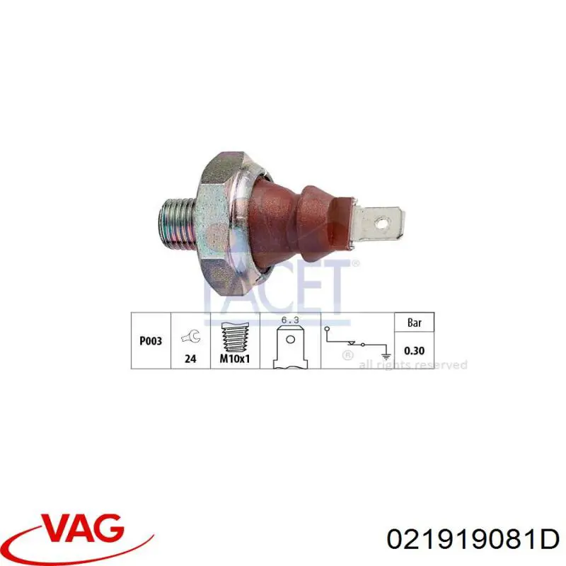 021919081D VAG Indicador de presión del aceite