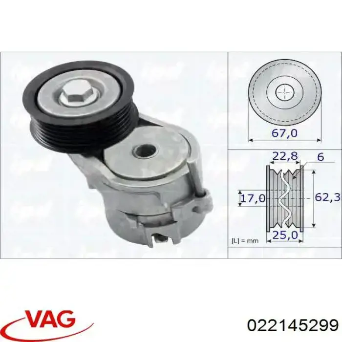 Tensor de la correa trapecial VAG 022145299 precio, desde 51,42 EUR