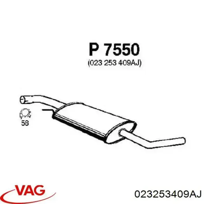 Comprar 023253409AJ VAG Silenciador central