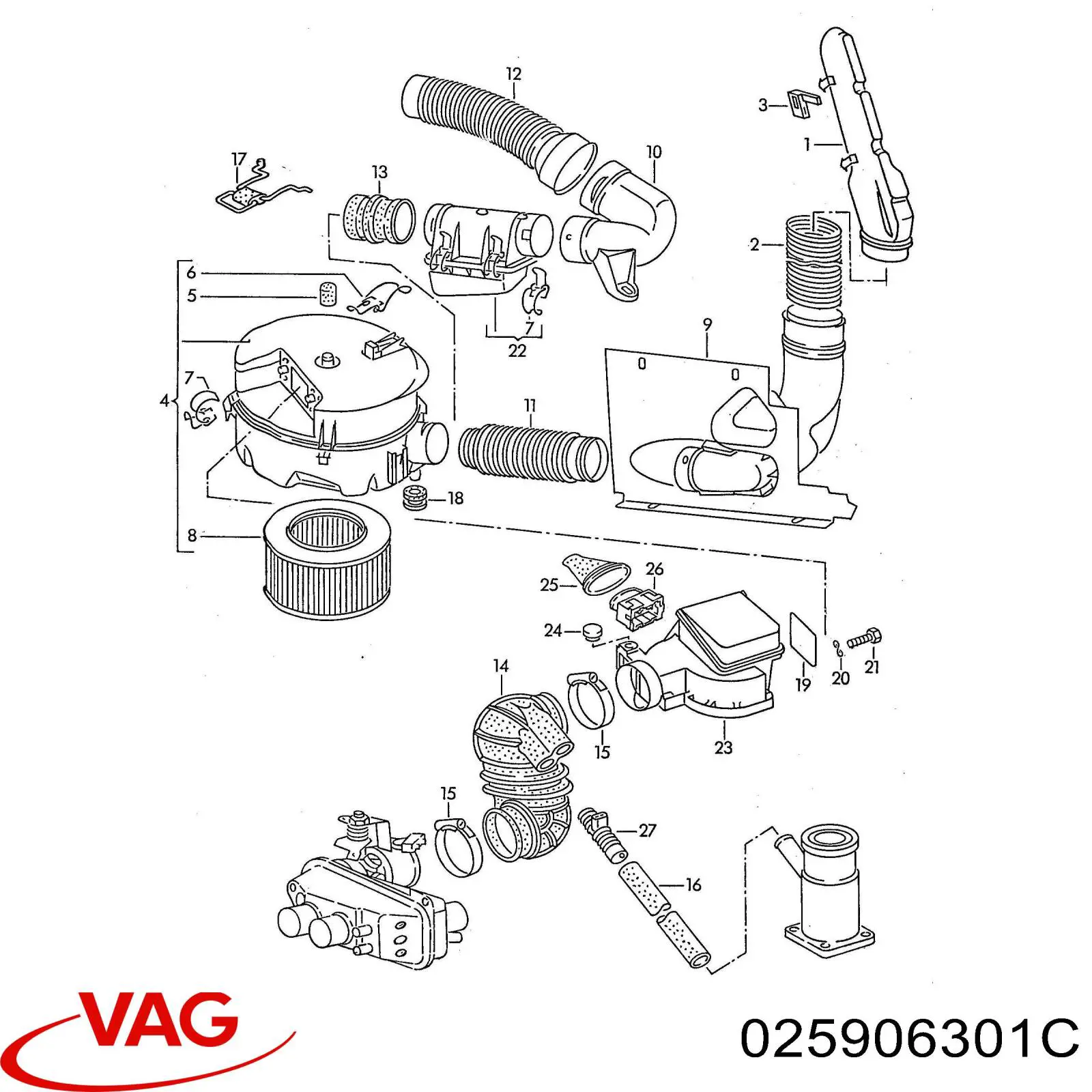 025906301C VAG Sensor de flujo de aire