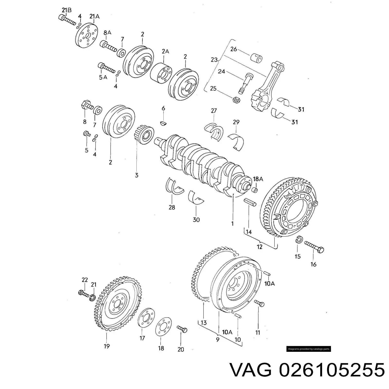 Polea dámper VAG 026105255