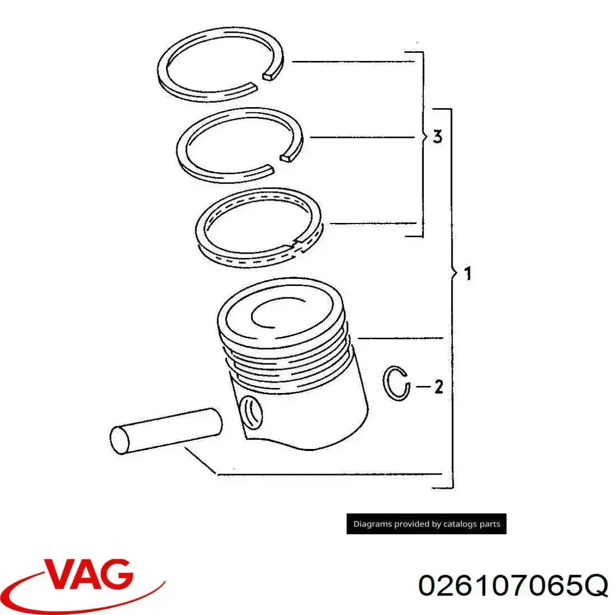 1021230000 Mopart pistón completo para 1 cilindro, std