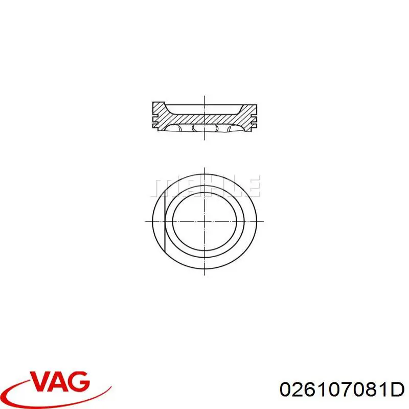 026107081D VAG pistón completo para 1 cilindro, cota de reparación + 0,50 mm