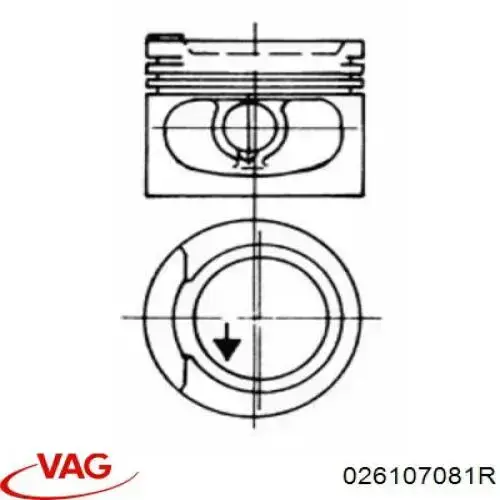 026107081R VAG pistón completo para 1 cilindro, cota de reparación + 0,50 mm