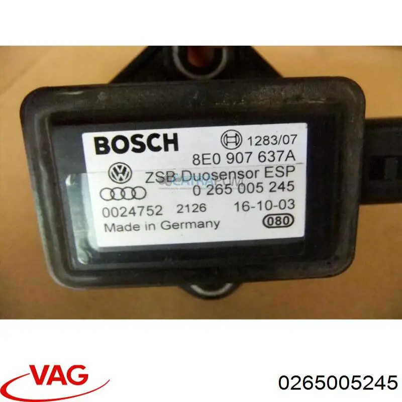 0265005245 VAG Sensor de aceleración lateral (ESP)