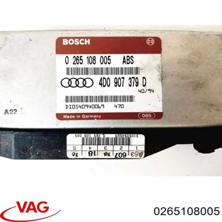 Módulo de control ABS 0265108005 VAG