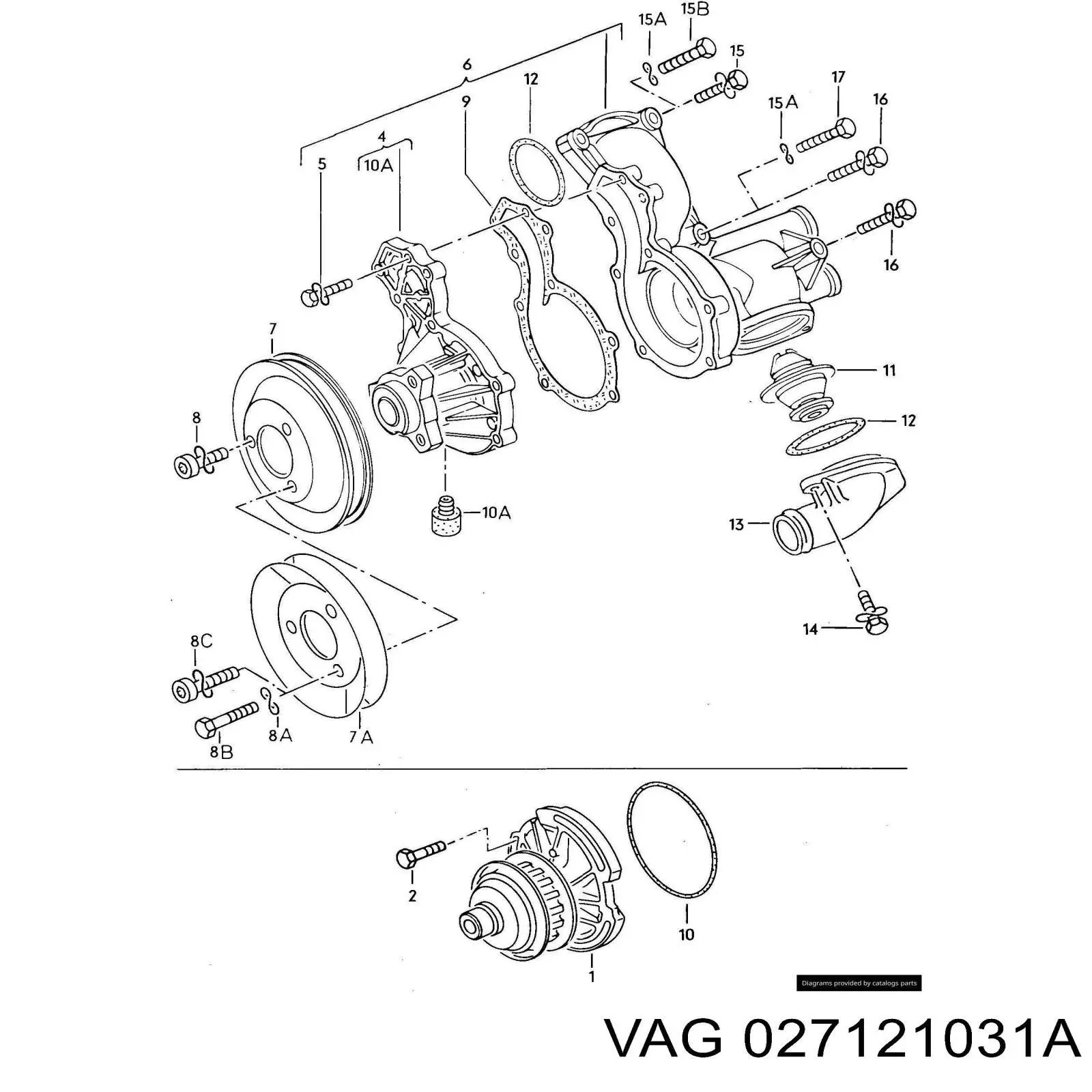 Comprar 027121031A VAG Polea de bomba de agua
