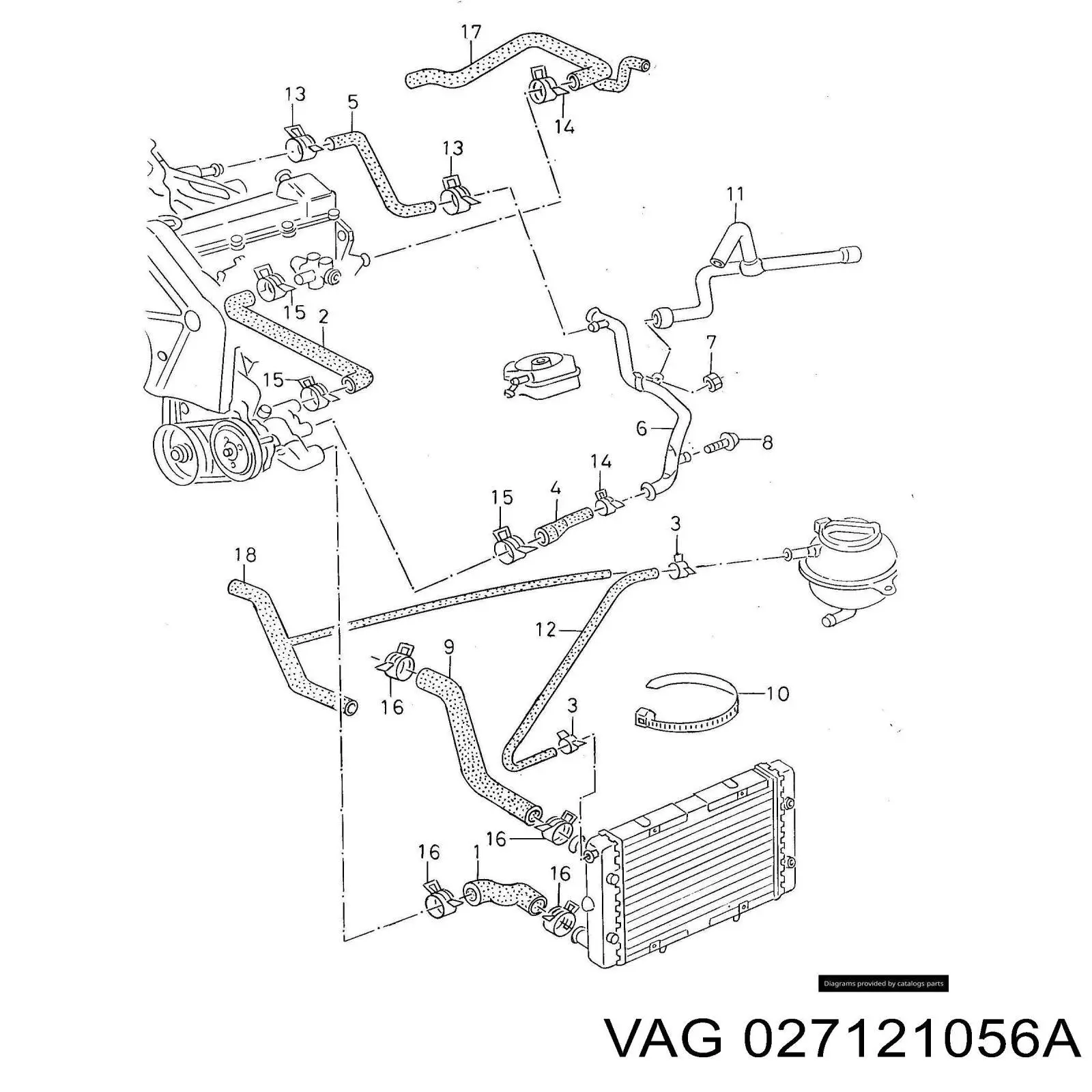 027121056A VAG Manguera de refrigeración