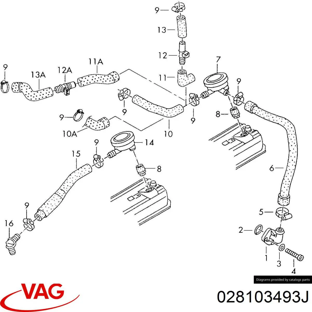 Válvula PCV VAG 028103493J precio, desde 38,80 EUR