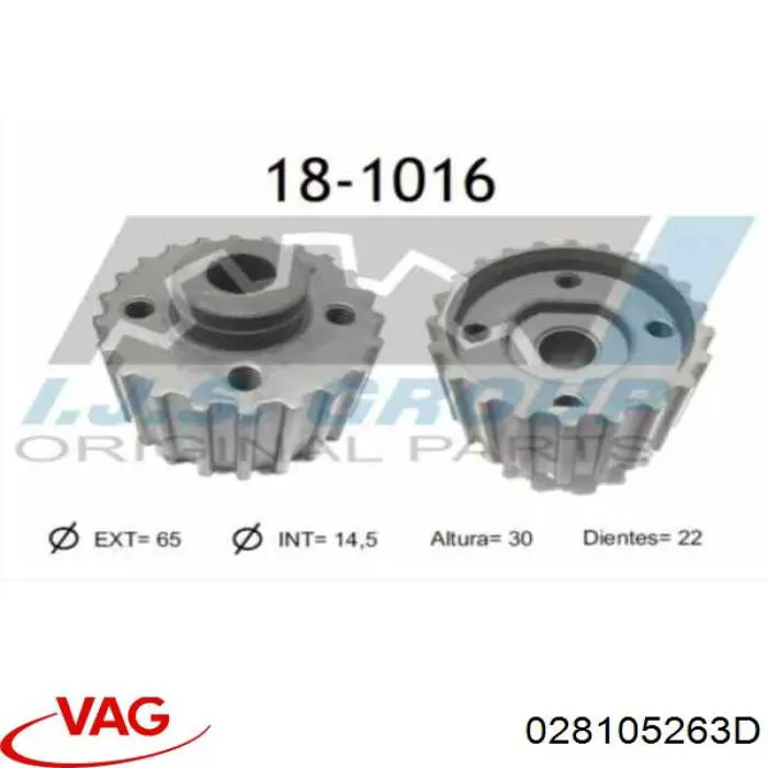 028105263D VAG Piñón del cigüeñal 