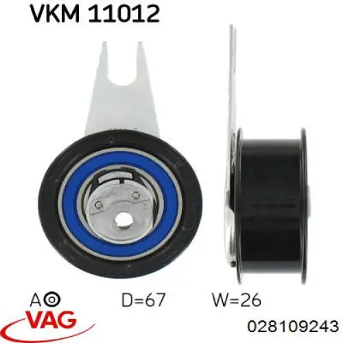 Rodillo tensor cadena VAG 028109243