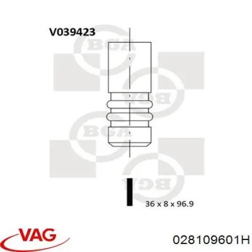 Válvula de admisión VAG 028109601H precio, desde 5,55 EUR