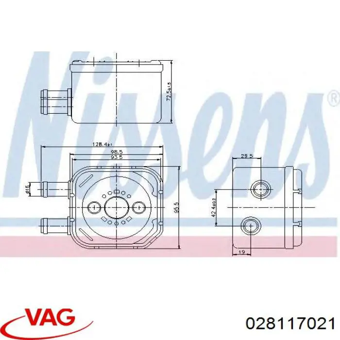 Radiador de aceite debajo del filtro VAG 028117021