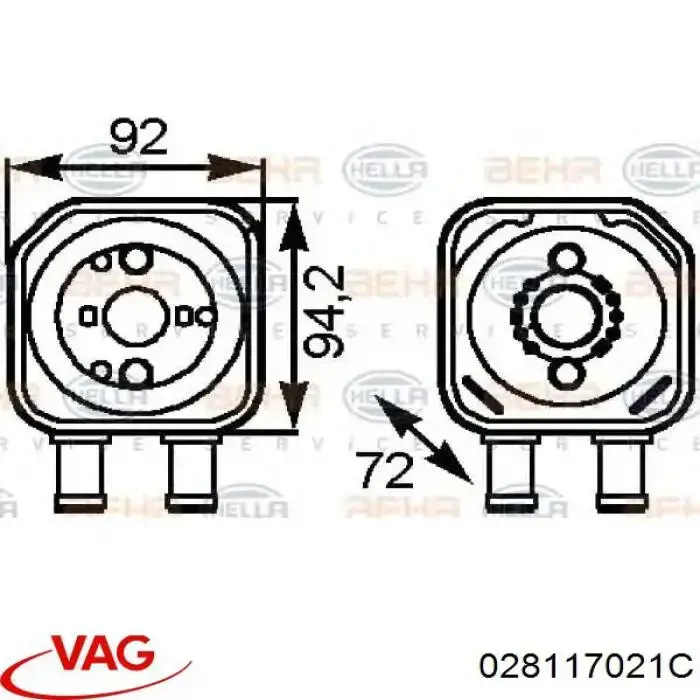 Comprar 028117021C VAG Radiador de aceite debajo del filtro