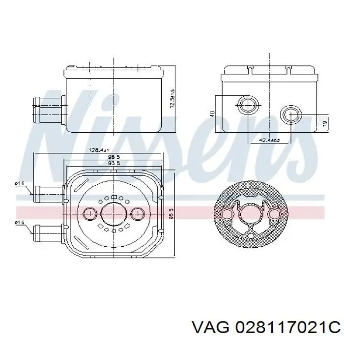 Comprar 028117021C VAG Radiador de aceite debajo del filtro