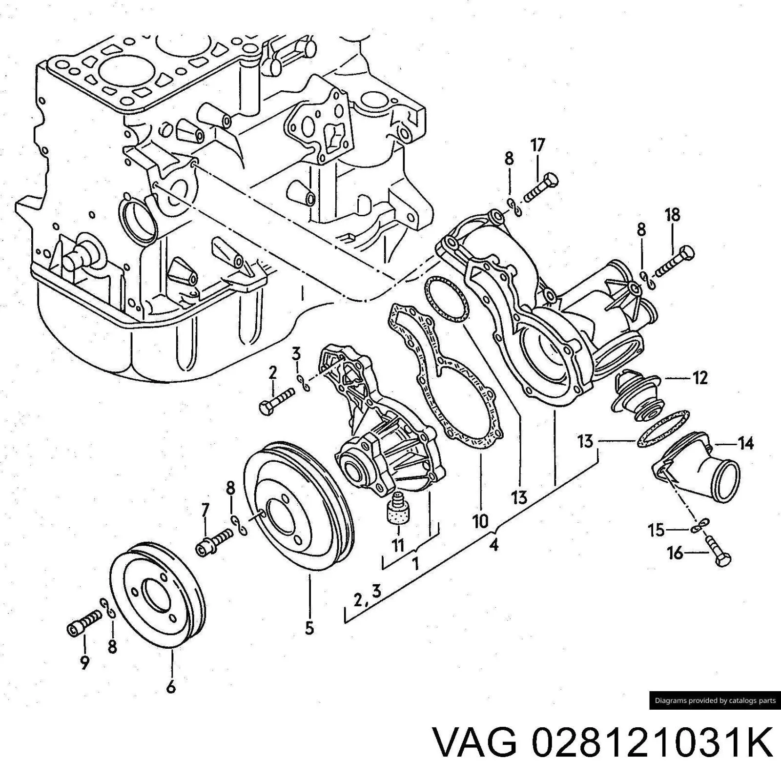Polea de la bomba de agua VAG 028121031K precio, desde 64,24 EUR