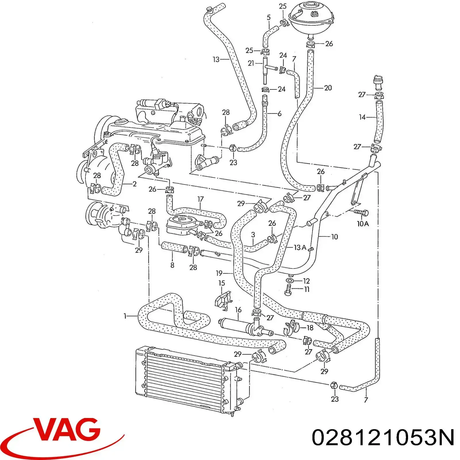 Manguito de líquido refrigerante VAG 028121053N precio, desde 53,78 EUR