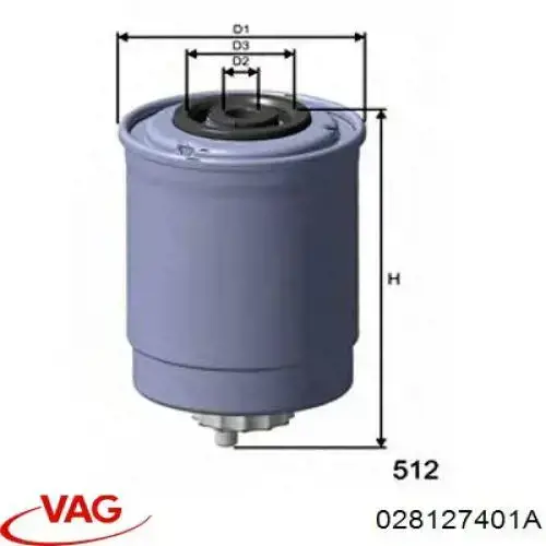 Filtro combustible VAG 028127401A precio, desde 8,97 EUR