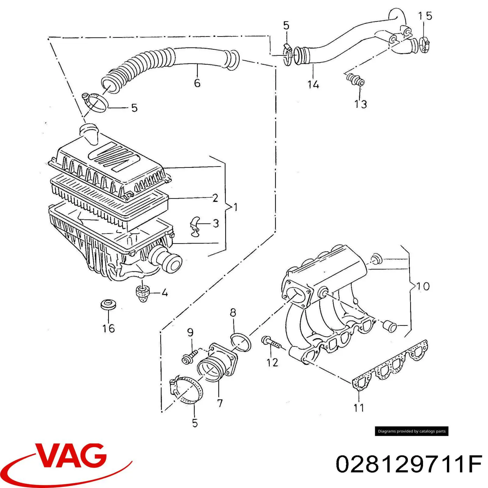 Módulo colector de admisión VAG 028129711F precio, desde  
