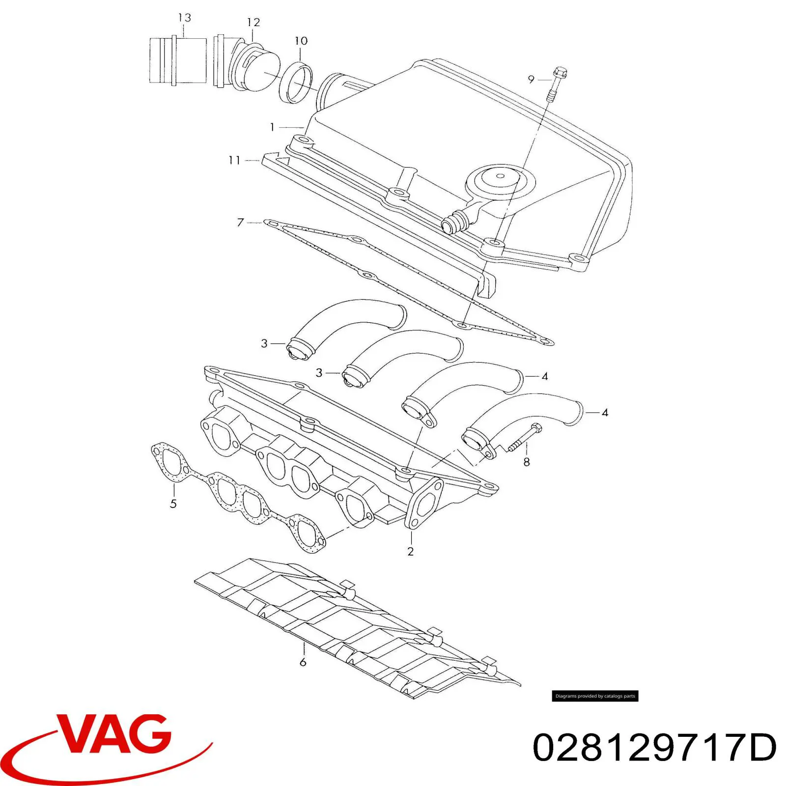 Junta, colector de admisión Seat Alhambra 7V8, 7V9
