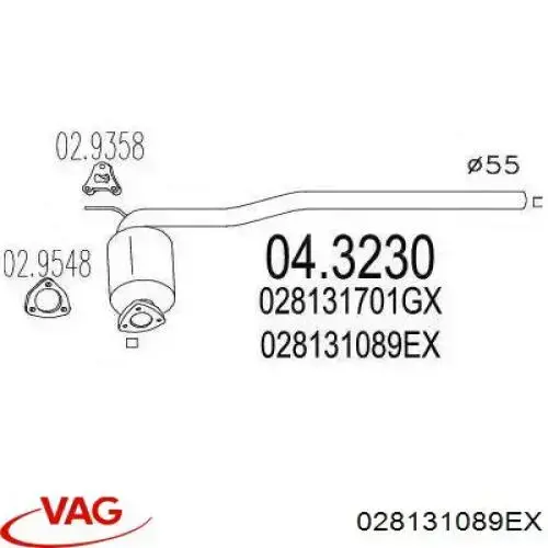 Catalizador VAG 028131089EX precio, desde 155,29 EUR
