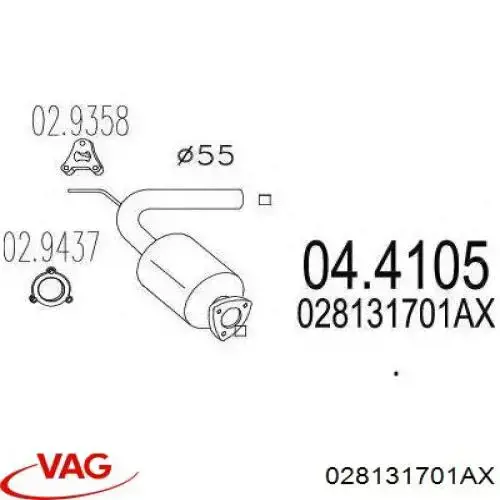 Catalizador VAG 028131701AX precio, desde 187,02 EUR