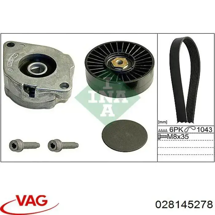 Comprar 028145278 VAG Polea tensora, correa poli V