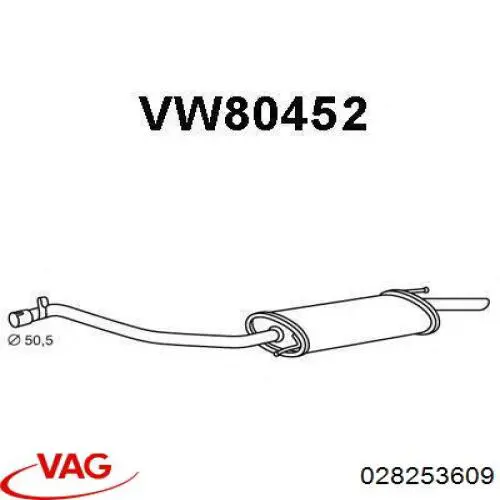 074253609AB VAG Silenciador trasero