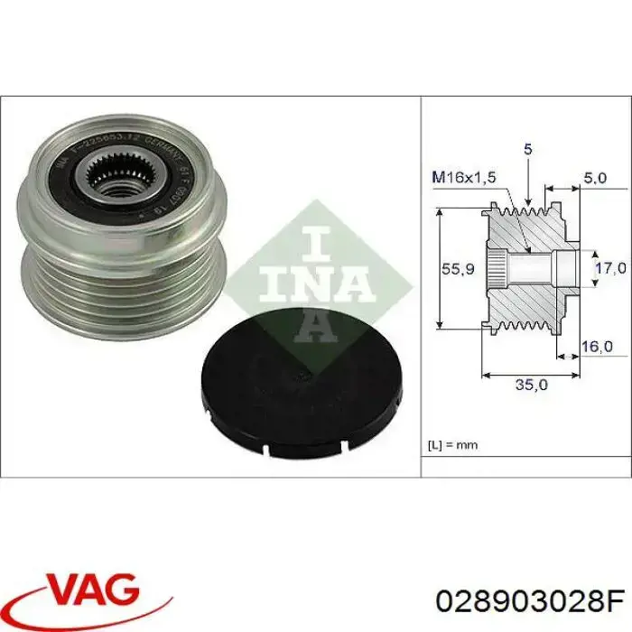 Alternador 028903028F VAG