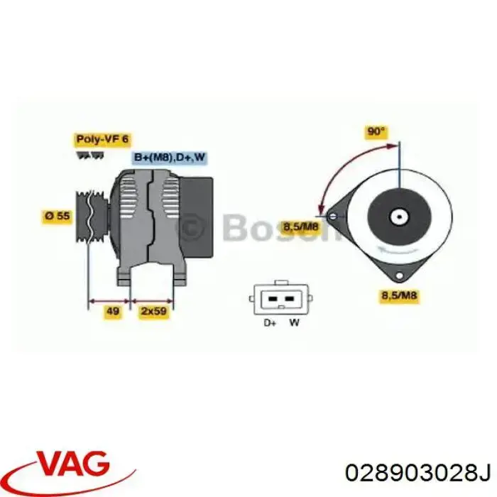 028903028J VAG Alternador de coche