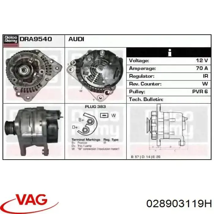 Comprar 028903119H VAG Rueda libre del alternador