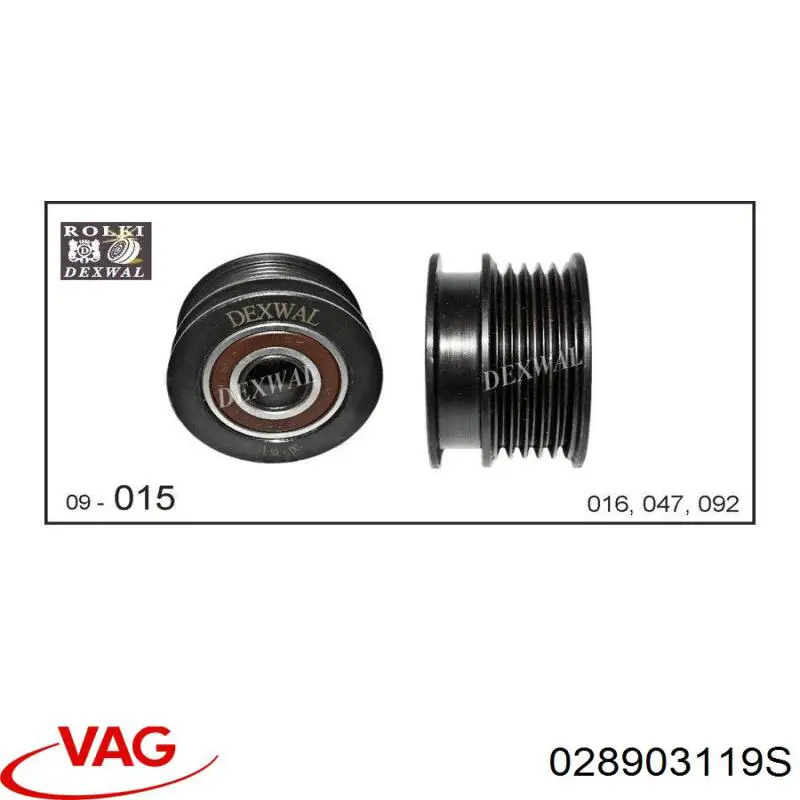 Polea rueda libre VAG 028903119S precio, desde 29,87 EUR