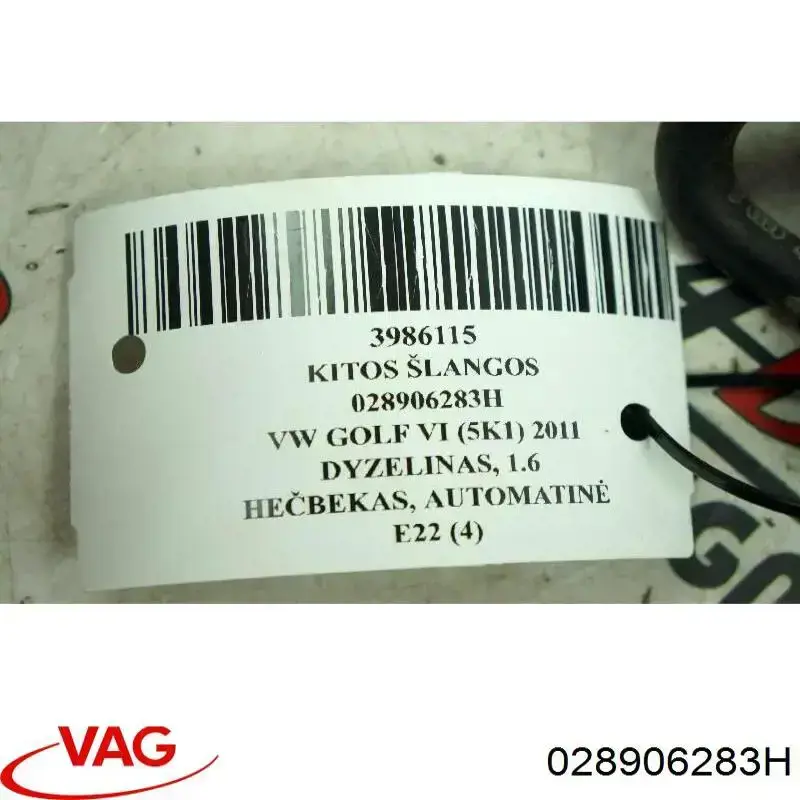 028906283H VAG Válvula solenoide de control de la mariposa de aire secundario