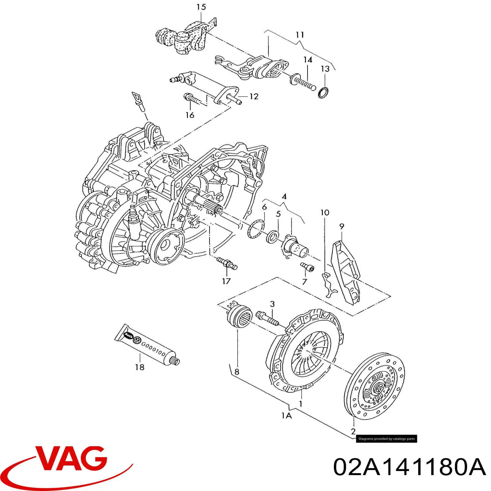 Comprar 02A141180A VAG Guía del cojinete de desembrague
