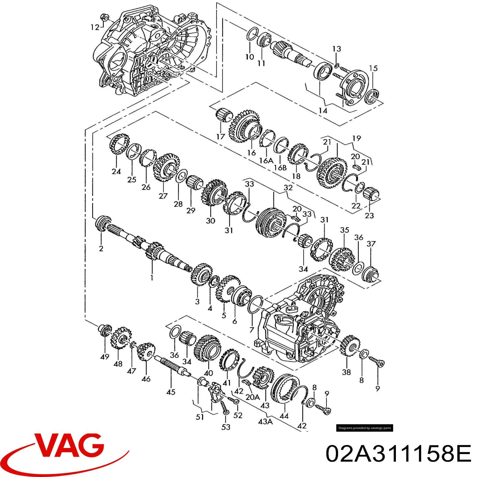 Piñón conductor de quinta velocidad VAG 02A311158E precio, desde 549,45 EUR