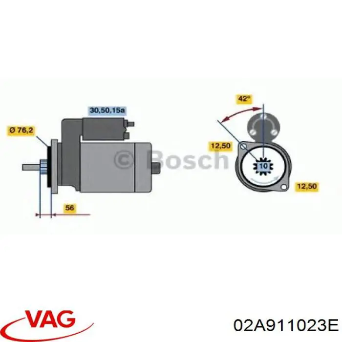 Burro de arranque  VAG 02A911023E precio, desde 82,76 EUR