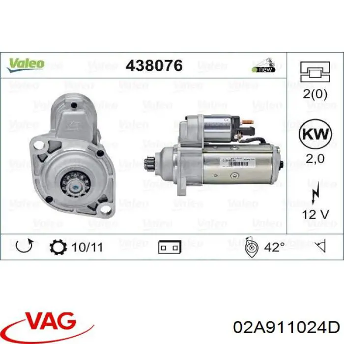 Burro de arranque  VAG 02A911024D precio, desde 144,19 EUR