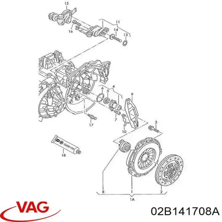 02B141708A VAG Actuador de embrague