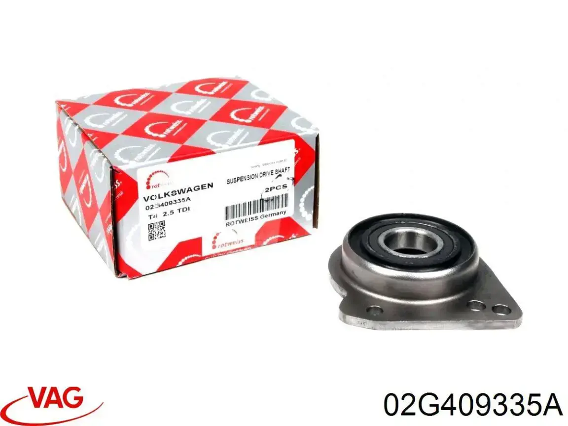 Soporte de rodamiento intermedio del semieje delantero VAG 02G409335A