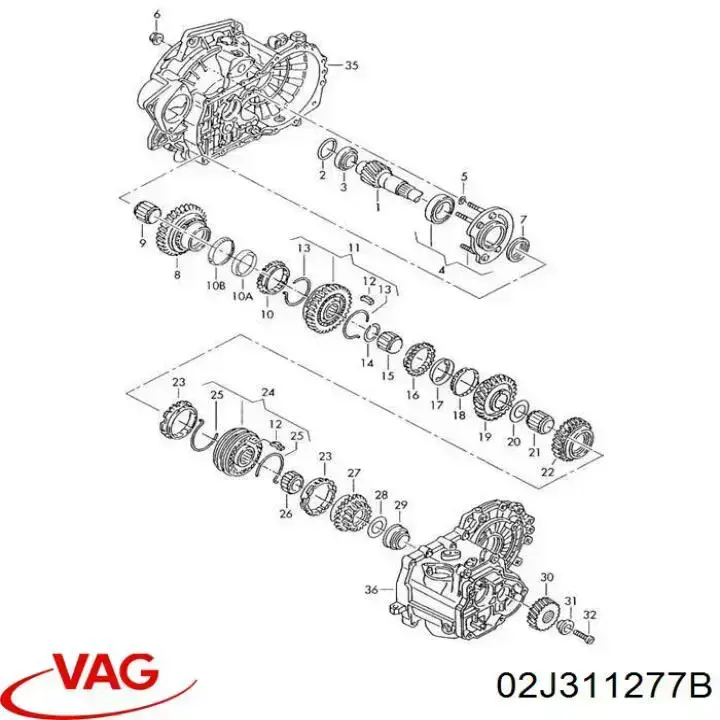 02J311277A VAG anillo sincronizador