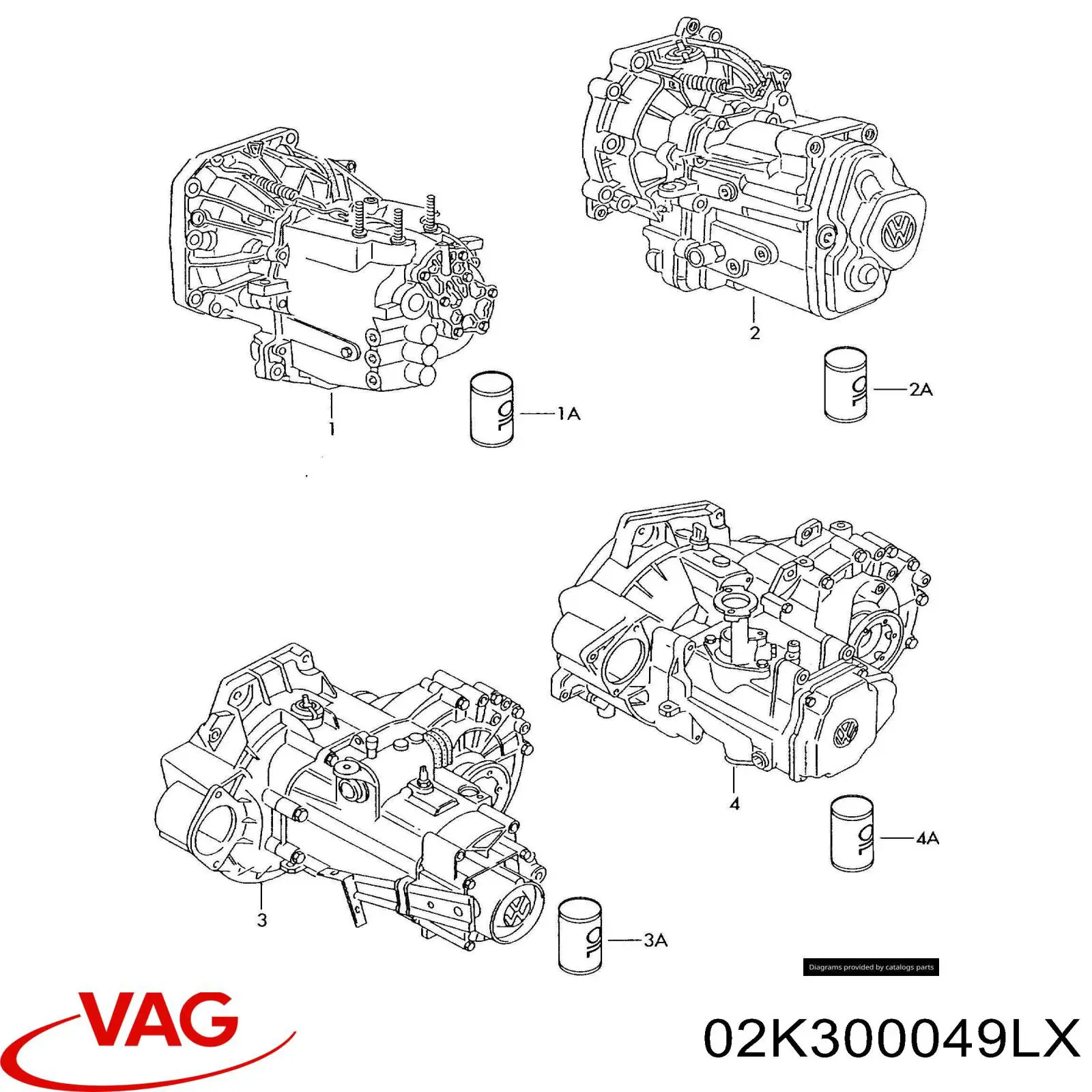 02K300049LX VAG caja de cambios mecánica, completa